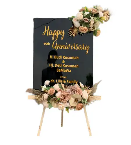 Papan Bunga Akrilik Outdoor Wedding Jakarta